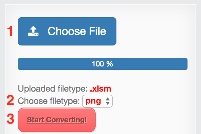 How to convert XLSM files online to PNG